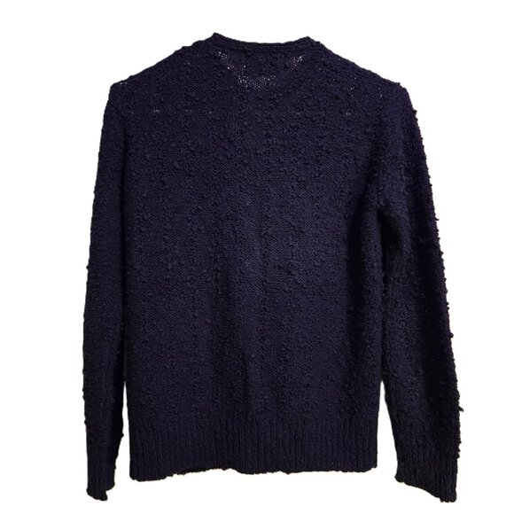 Vintage 80's Le Roy Knitwear Button Up Classic Cardigan Dark Navy Women's M - Picture 2 of 4